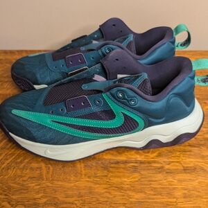 Men's Nike Gianni's teal purple low basketball shoes